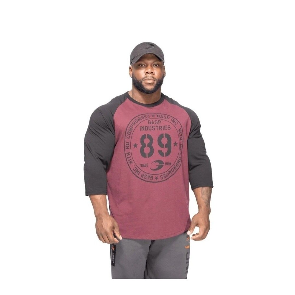 GASP Raglan Baseball Tee Gym Workout Shirt Mens Size XL Sportswear Athleisure